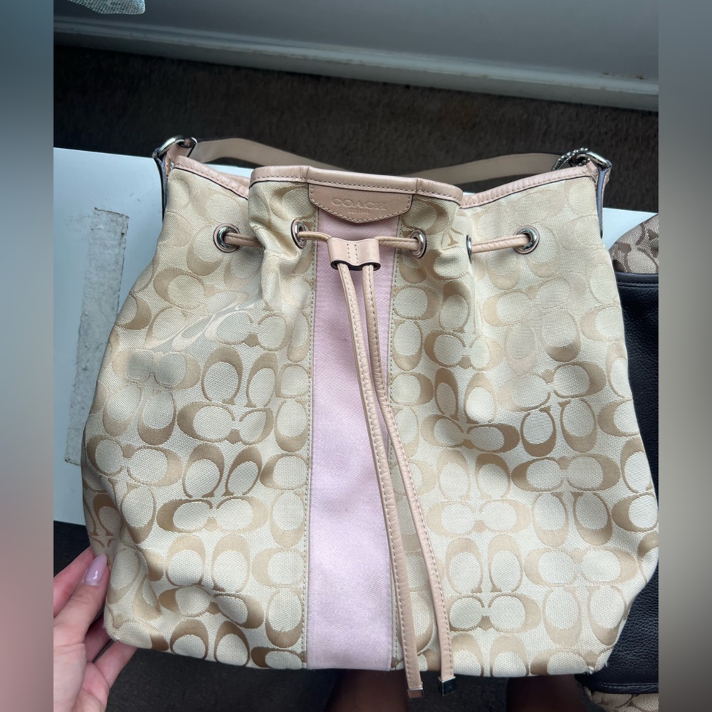 Vintage coach monogram tote